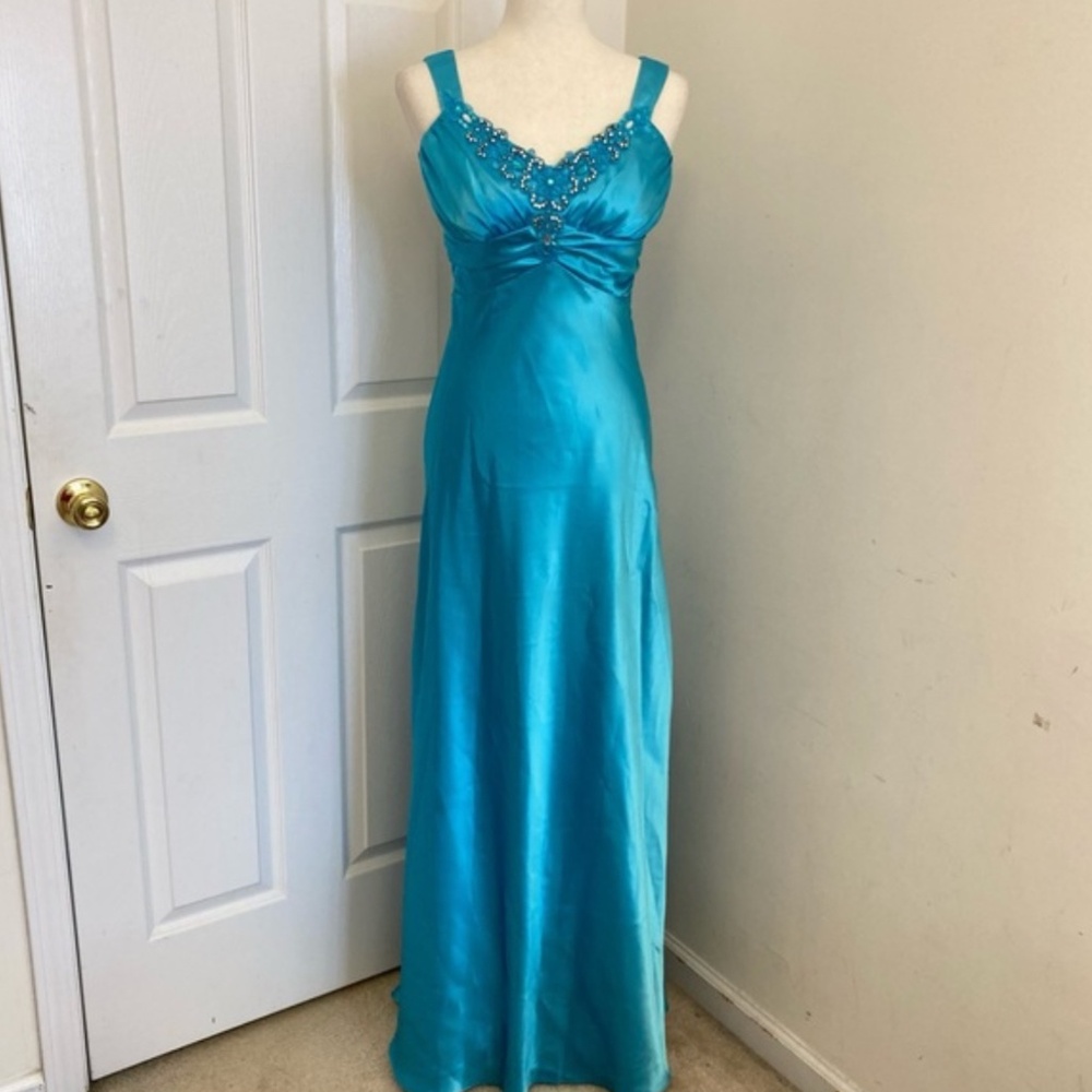 Vintage Early 2000s Niki Livas Blue Dress, Fits US 6-8